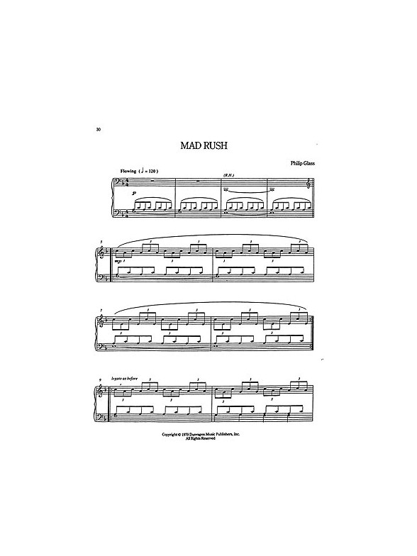 philip glass opening piece from glassworks piano sheet music glassworks sheet music