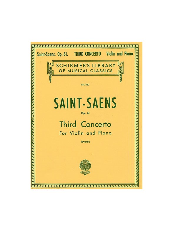Sheet Music Camille SaintSaens Violin Concerto No.3 Op.61 (Violin