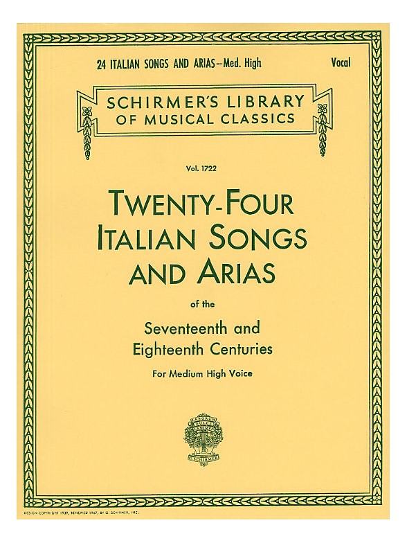 Italian Songs And Arias - Arie Antiche - Medium Voice - Vol 1 - Piano Accompaniments