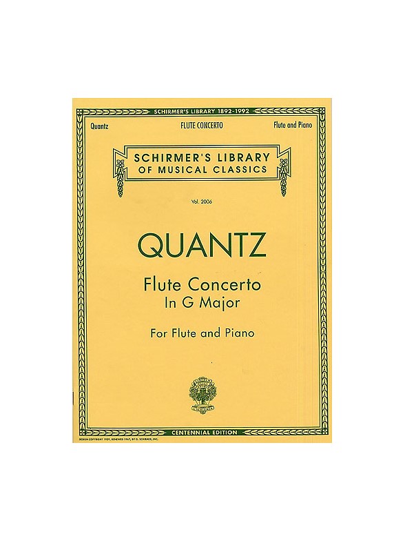 Johann Joachim Quantz Flute Concerto In G Major (Flute/Piano) Piano