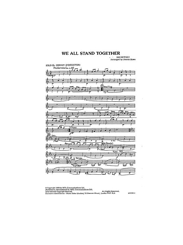 Sheet Music McCartney We All Stand Together (Brass ensemble)