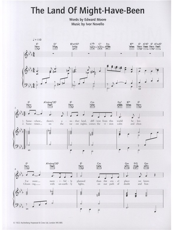 Ivor Novello The Land Of MightHaveBeen Piano, Vocal & Guitar Digital Sheet Music Sheet