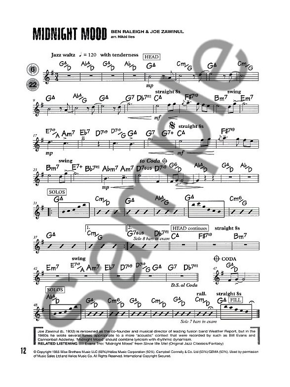 ABRSM Jazz Flute Tunes Level/Grade 3 (Book/CD) Flute Audio / Video