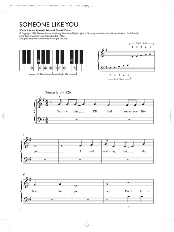 easiest 5 finger piano collection adele piano sheet music sheet adele sheet music