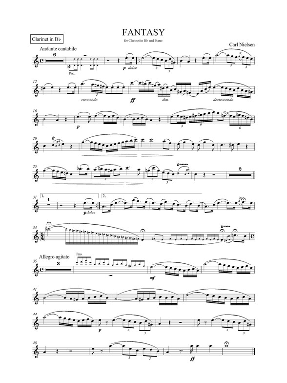 Carl Nielsen Fantasy for and Piano (Score And Part) Piano