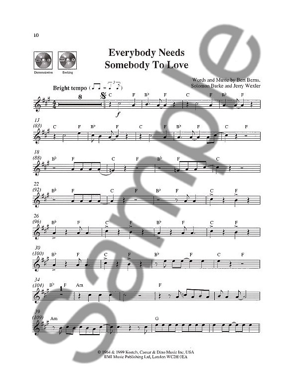 Take The Lead Blues Brothers (Alto Saxophone) Alto Saxophone Audio