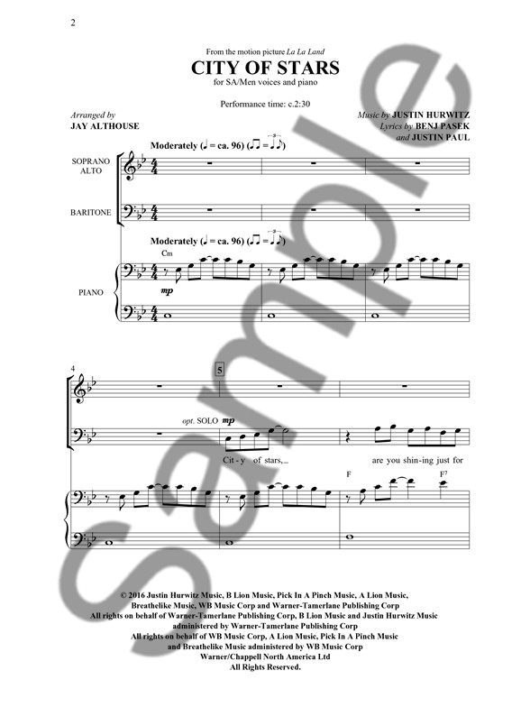 justin hurwitz city of stars la la land sab sheet music sheet city of stars piano sheet music free