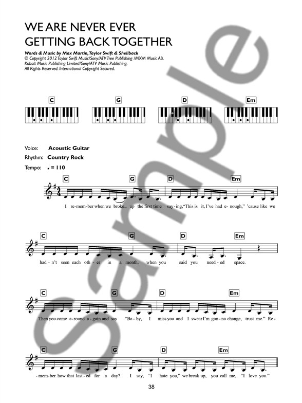 Easiest Keyboard Collection Today's Top Hits Keyboard Sheet Music