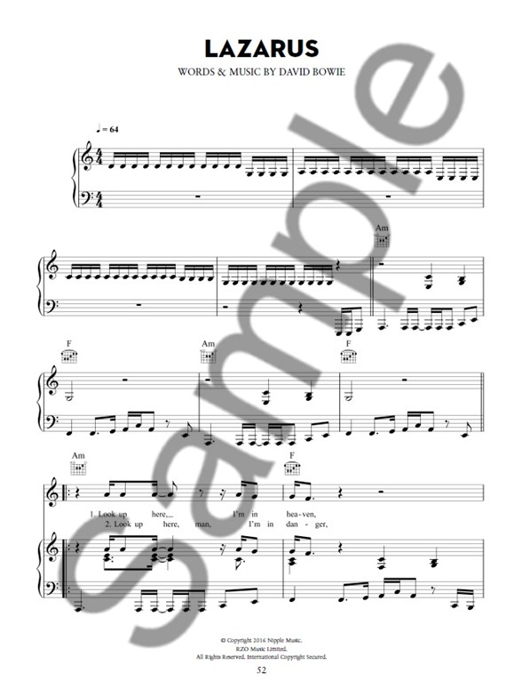 david bowie 1947 2016 piano vocal guitar sheet music sheet david bowie piano sheet music