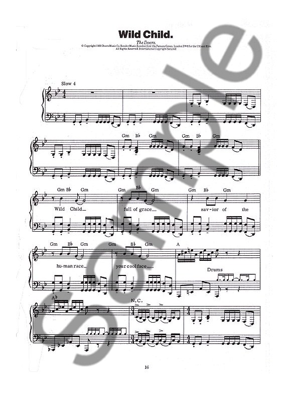 The Doors Complete Music Piano, Vocal & Guitar Sheet Music Sheet