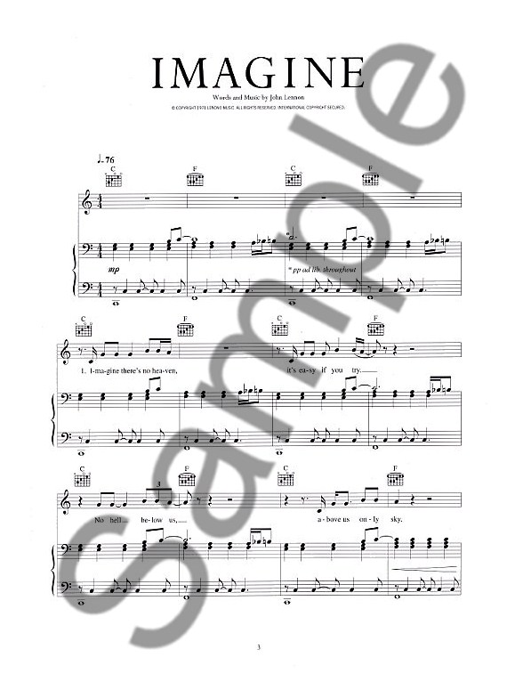 john lennon imagine piano vocal guitar digital sheet music imagine john lennon piano sheet music