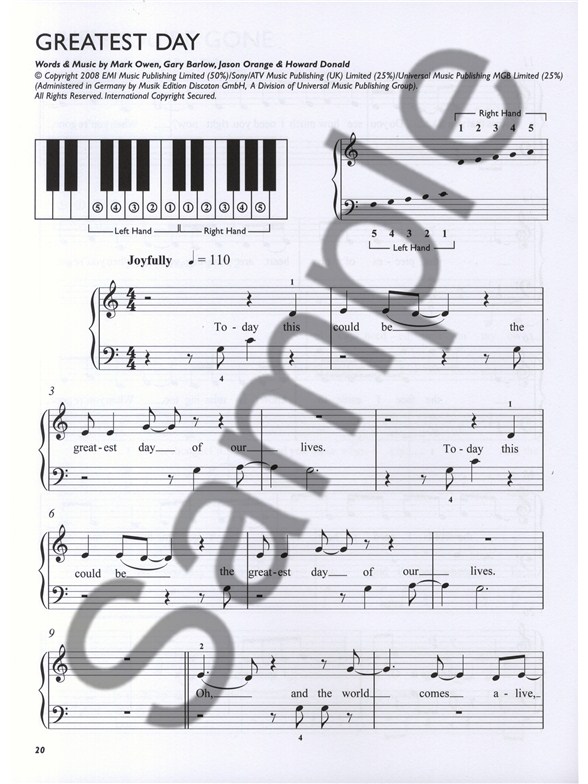 Easiest Five Finger Piano Collection Today's Hits Piano Sheet Music