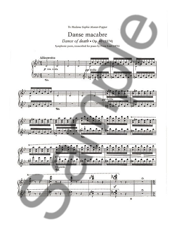 danse macabre piano sheet music
