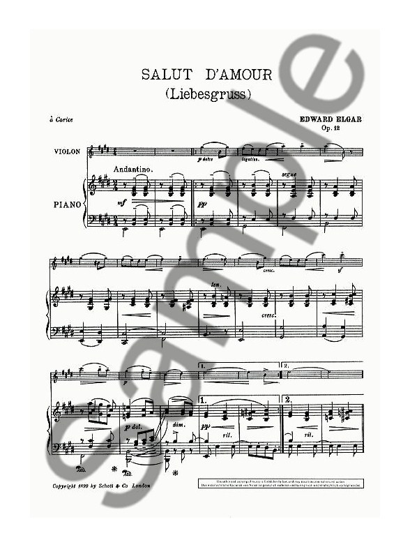 edward elgar salut damour violin and piano piano accompaniment salut d amour violin sheet music