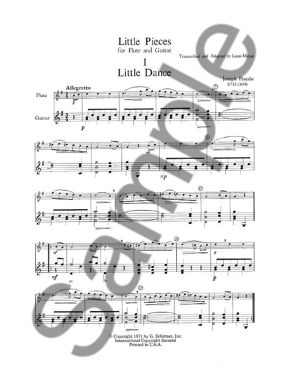Little Pieces For Flute And Guitar Flute Sheet Music Sheet Music