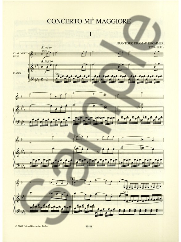 Franz Krommer Concerto For In E Flat Op.36 Piano