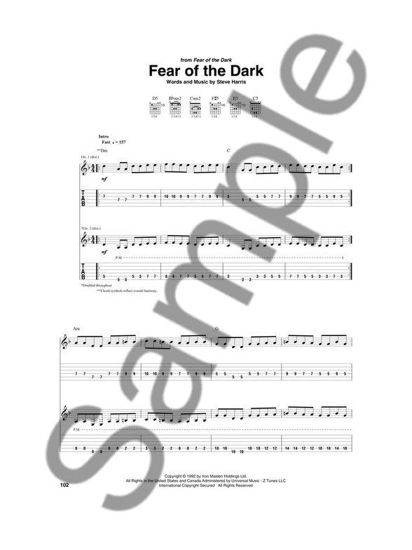 Livres De Chansons Iron Maiden Partition Iron Maiden - 