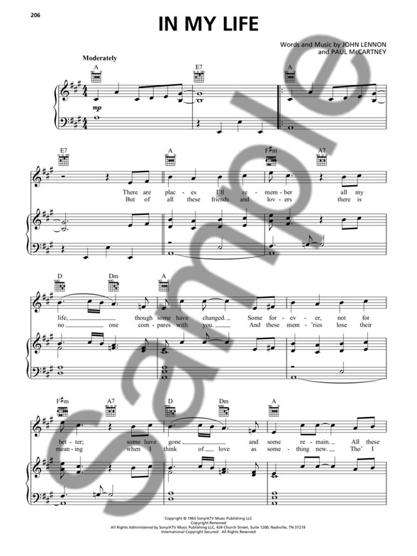 the beatles sheet music collection pvg piano vocal guitar beatles sheet music