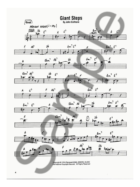 john coltrane giant steps tenor saxophone sheet music sheet giant sheet