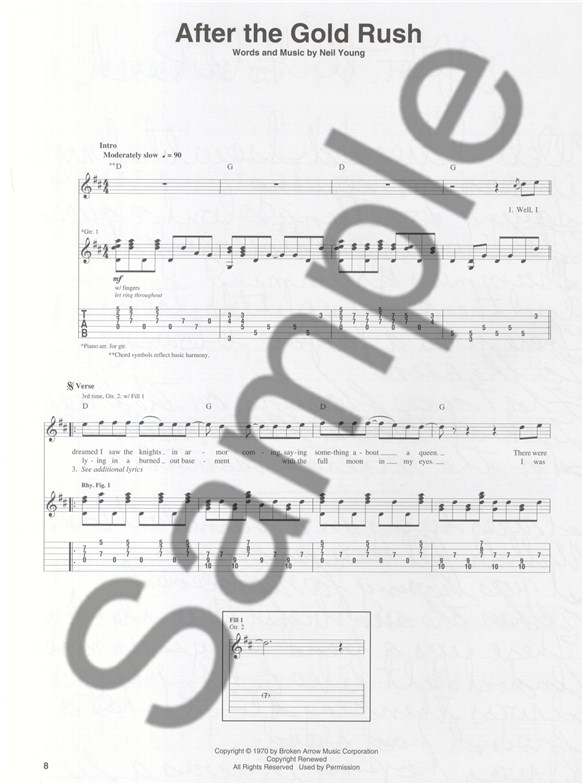 neil young after the gold rush guitar sheet music sheet music after the gold rush sheet music