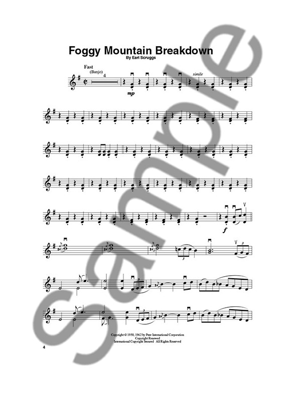 Violin PlayAlong Volume 1 Bluegrass Violin Audio / Video Sheet