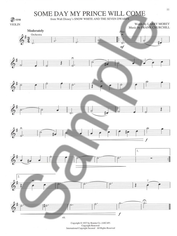 Violin PlayAlong Disney Classics Violin Audio / Video Sheet Music