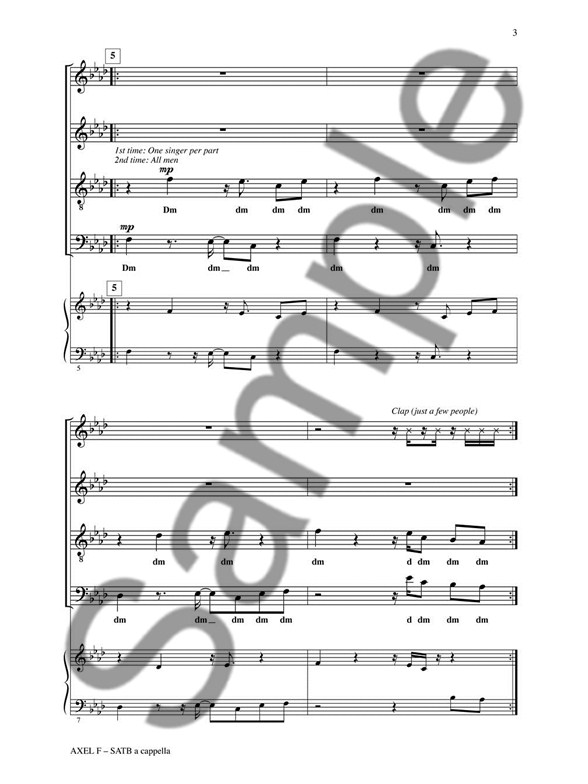 harold faltermeyer axel f beverly hills cop theme satb choral axel f sheet music