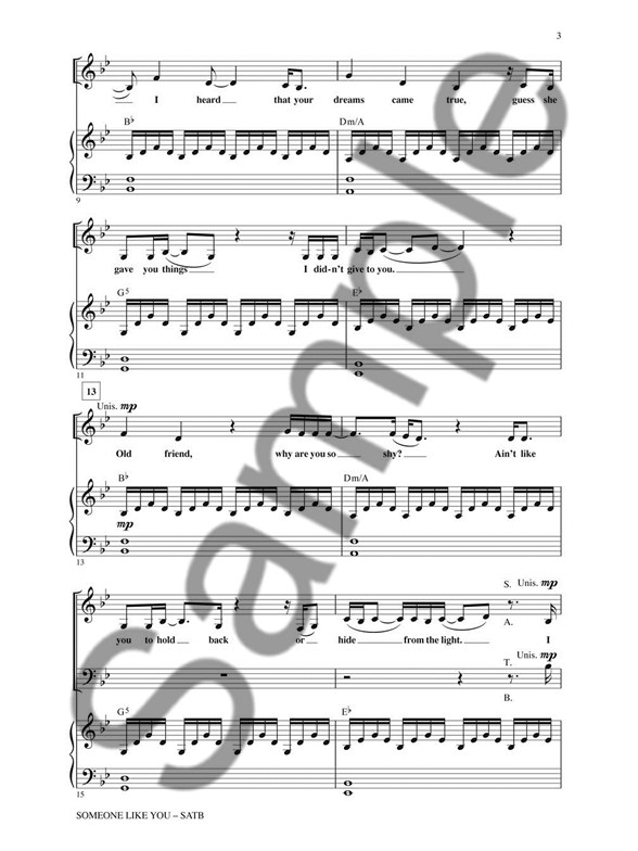 adele someone like you huff satb piano accompaniment sheet someone like you piano sheet music