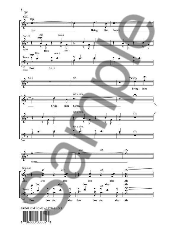 alain boublil claude michel schönberg bring him home les bring him home les miserables sheet music
