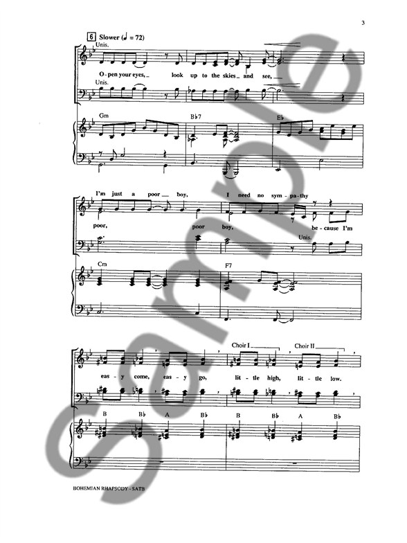 bohemian rhapsody vocal sheet music pdf