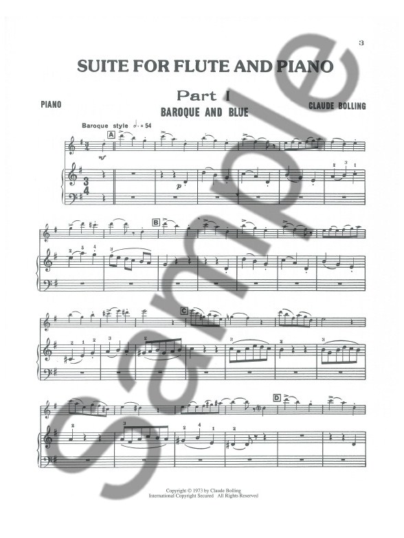 claude bolling suite for flute and jazz piano trio drums sheet bolling sheets