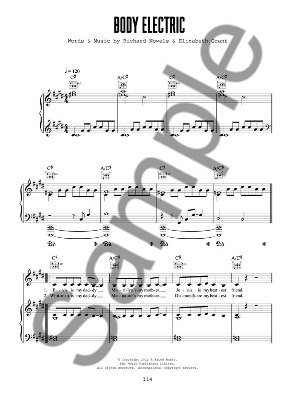 lana del rey sheet music pdf