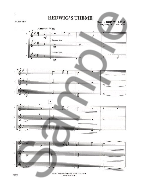 Selected Themes From Harry Potter And The Sorcerer's Stone (French Horn