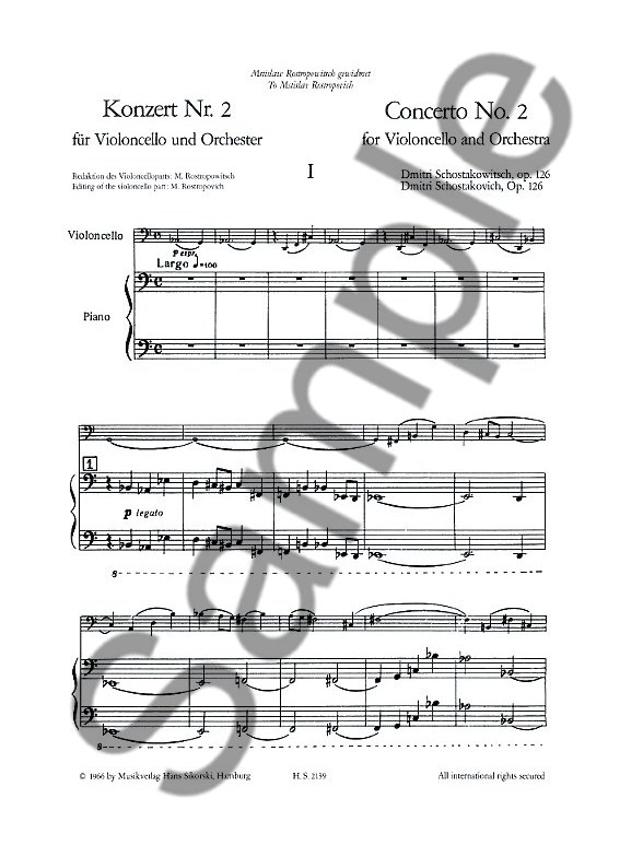 dmitri shostakovich cello concerto no 2 op 126 cello piano shostakovich viola sonata sheet music