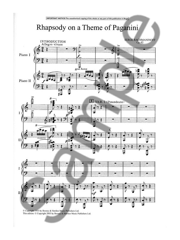 serge rachmaninoff rhapsody on a theme of paganini op 43 piano rachmaninoff rhapsody on a theme of paganini sheet music