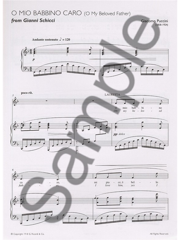 giacomo puccini o mio babbino caro gianni schicchi soprano and o mio babbino caro sheet music