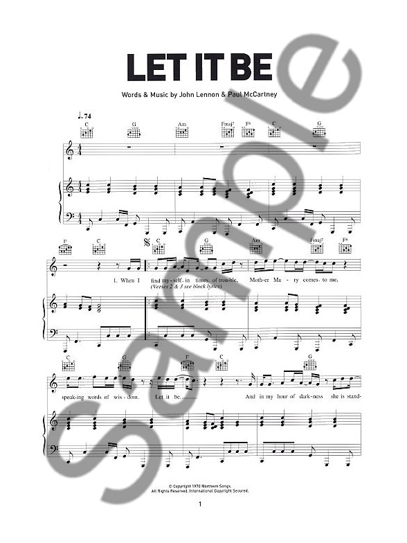 the beatles let it be piano vocal guitar digital sheet music sheet music for let it be by the beatles