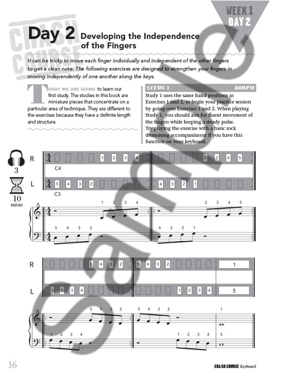 Crash Course Keyboard (Book/Audio Download) Keyboard Books Tuition