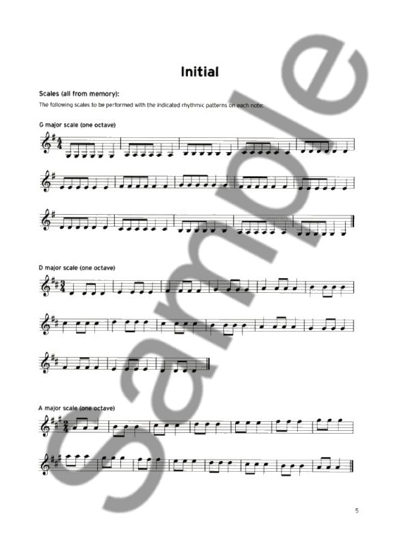 Trinity Guildhall Violin Scales, Arpeggios And Studies 2007 Initial