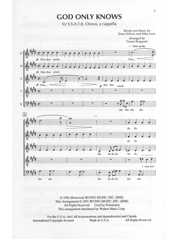 god only knows piano sheet music