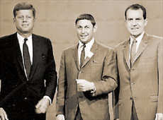 primer debate presidencial de la historia de la televisión entre John F. Kennedy y Richard Nixon