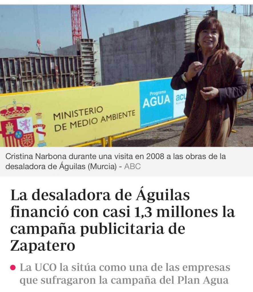 Cristina Narbona en el 2008 en las obras de la desaladora de Águilas