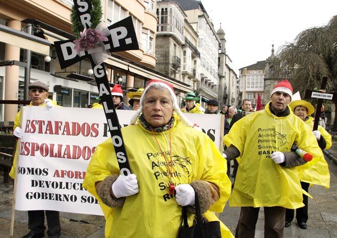 manifestación en Lugo por la Banca. Preferentes.