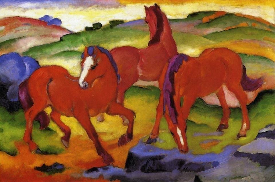 Los caballos rojos de Franz Marc,