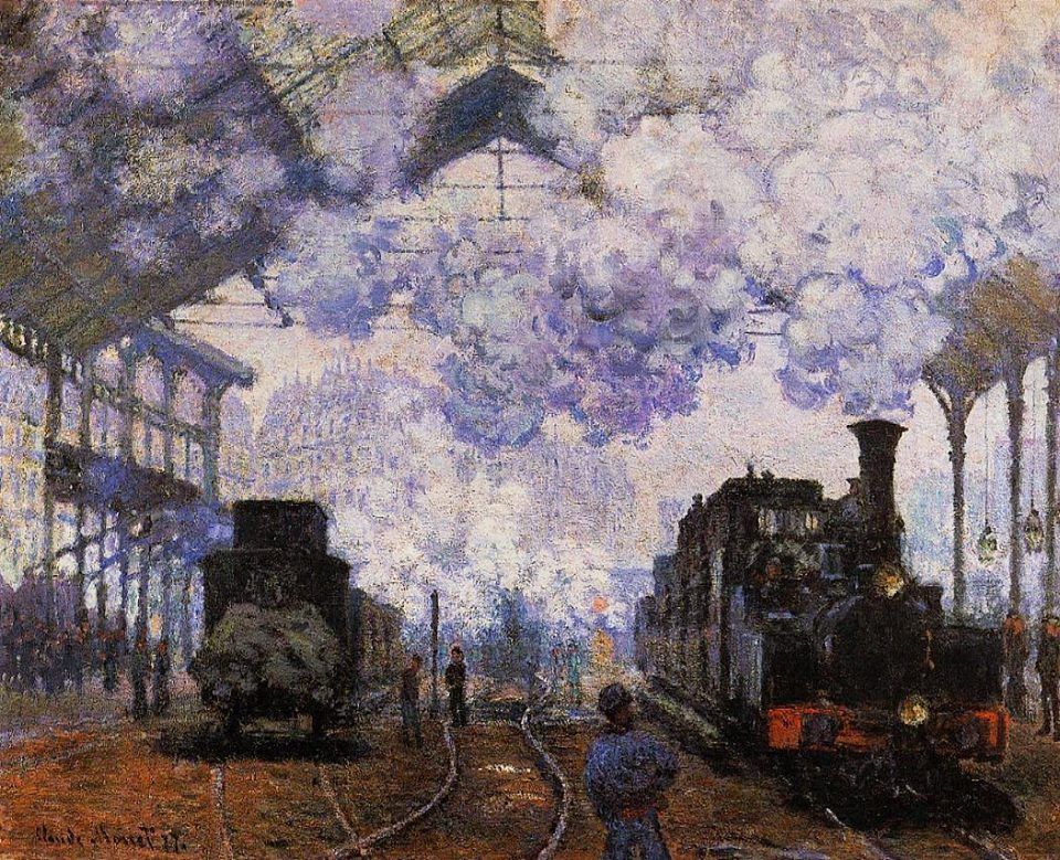 Llegada de un tren en la Gare Saint-Lazare