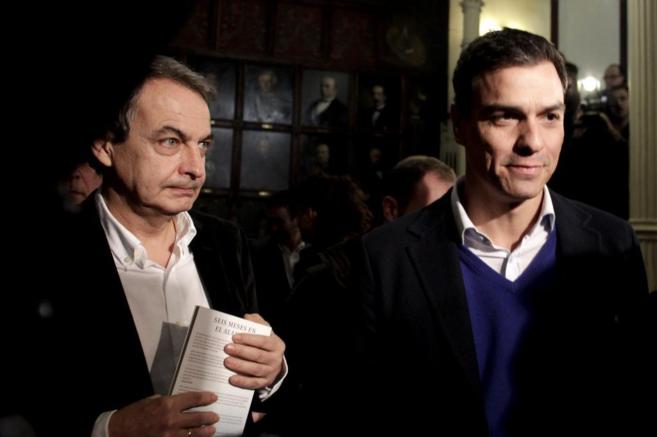 Zapatero y Pedro Sánchez en el Ateneo Foto de El Mundo
