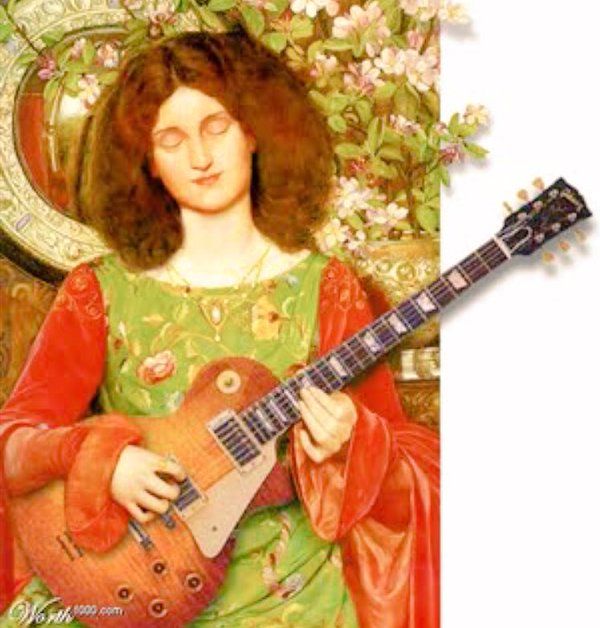 santa cecilia con la gibson les paul