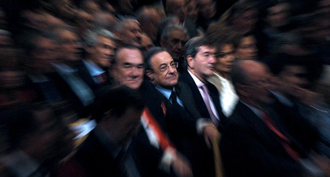 Florentino Pérez en el Palco del Bernabeu