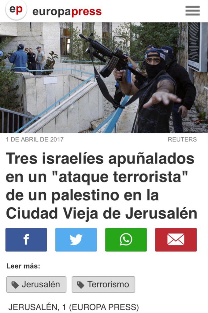 En Europa Press ponen comillas como si el ataque terrorista fuera falso, sospechoso o en broma.
