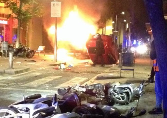 la violencia de los okupas en Barcelona